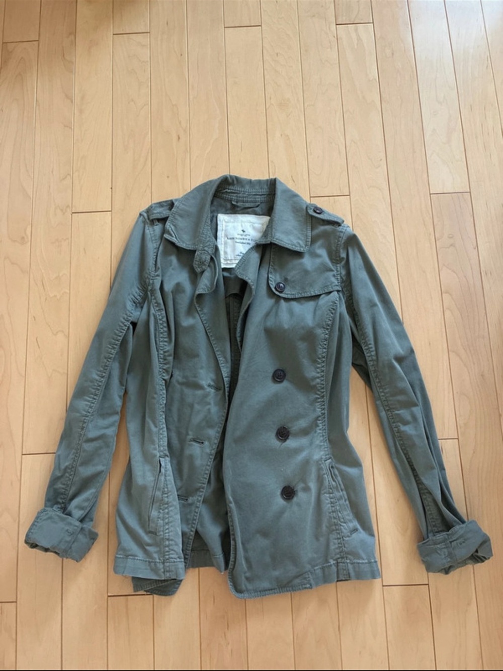 Abercrombie & Fitch Women's Olive Green Military-Style Jacket